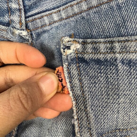 Vintage Levi’s Patchwork Flared Wide Leg Denim Jeans Women’s‎ Size 32W - Picture 8 of 9